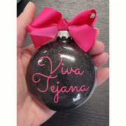 Personalisierter Weihnachtskugel- Ornaments Geschenk, individueller glitzernder Name.