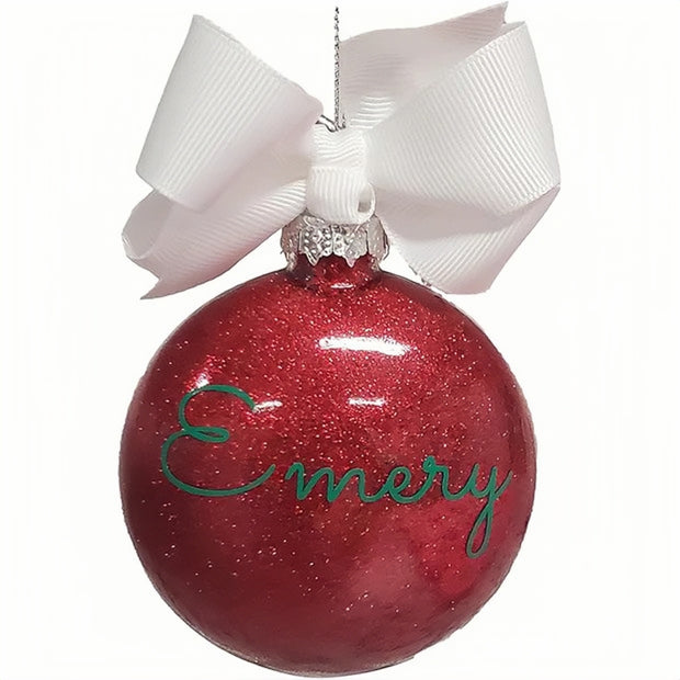 Personalisierter Weihnachtskugel- Ornaments Geschenk, individueller glitzernder Name.