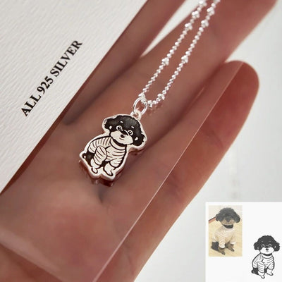 A unique and beautiful necklace made with pet photos, such as dogs and cats ♡ One of a kind in the world!