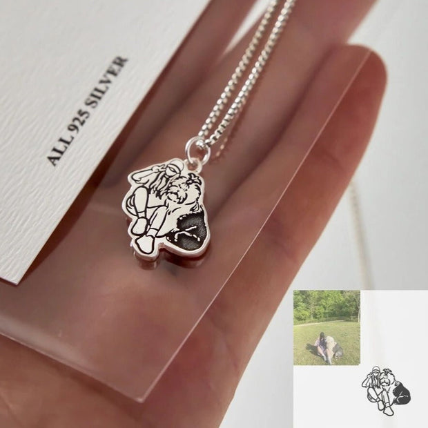 A unique and beautiful necklace made with pet photos, such as dogs and cats ♡ One of a kind in the world!