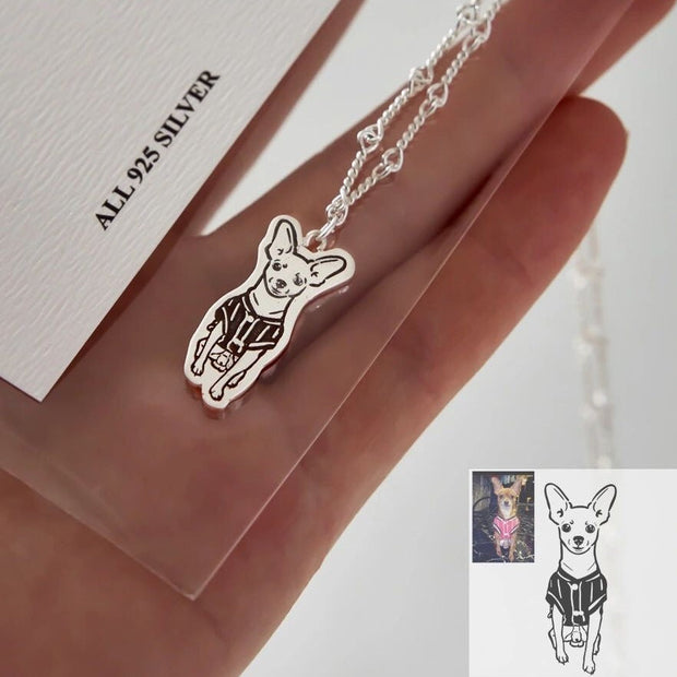 A unique and beautiful necklace made with pet photos, such as dogs and cats ♡ One of a kind in the world!