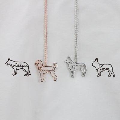 A personalized necklace made with names or initials ♡ Customized in the shape of a dog or cat pet! Engraved with a name ♡ One of a kind in the world! Birth memory ♡ Pet ♡