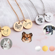 A unique and beautiful necklace personalized with a name ♥ Featuring pet photos such as dogs and cats, it is one-of-a-kind in the world♡